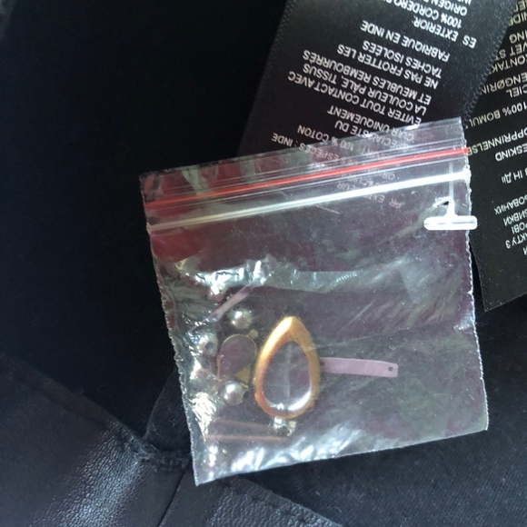 REISS "Tess" Black Leather Mini Skirt Embellished Sz US12 - Picture 7 of 10